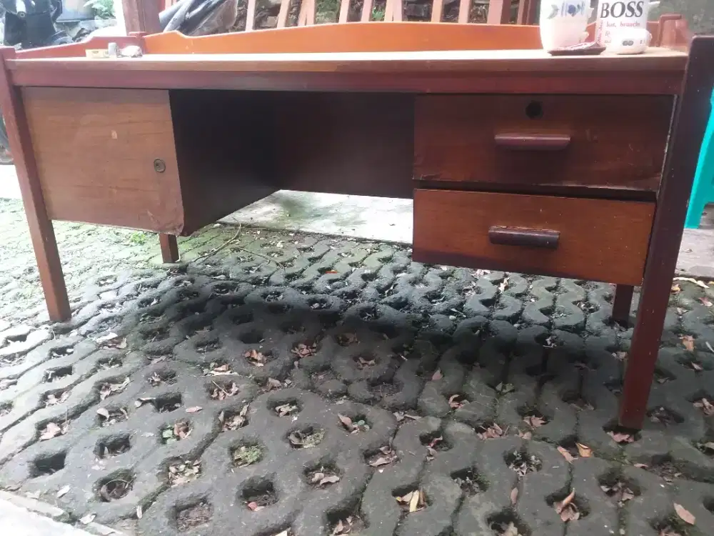 Meja Kerja Belajar Jati Multifungsi Mewah