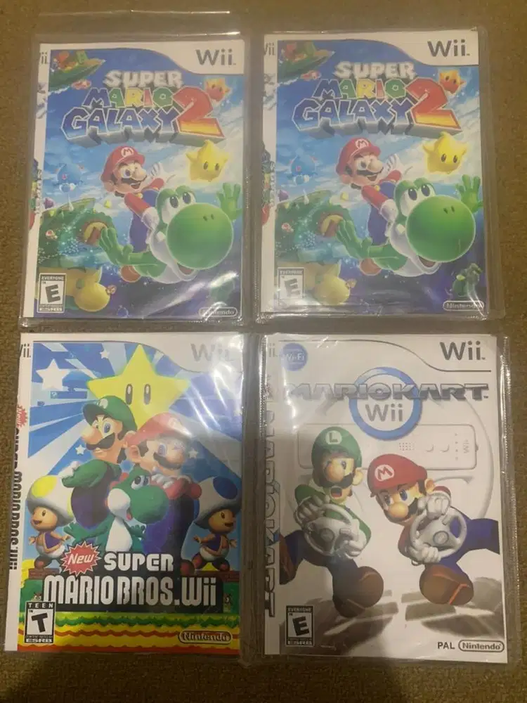 PAKET SULTAN : 4 KASET MARIO NINTENDO Wii Original mulus
