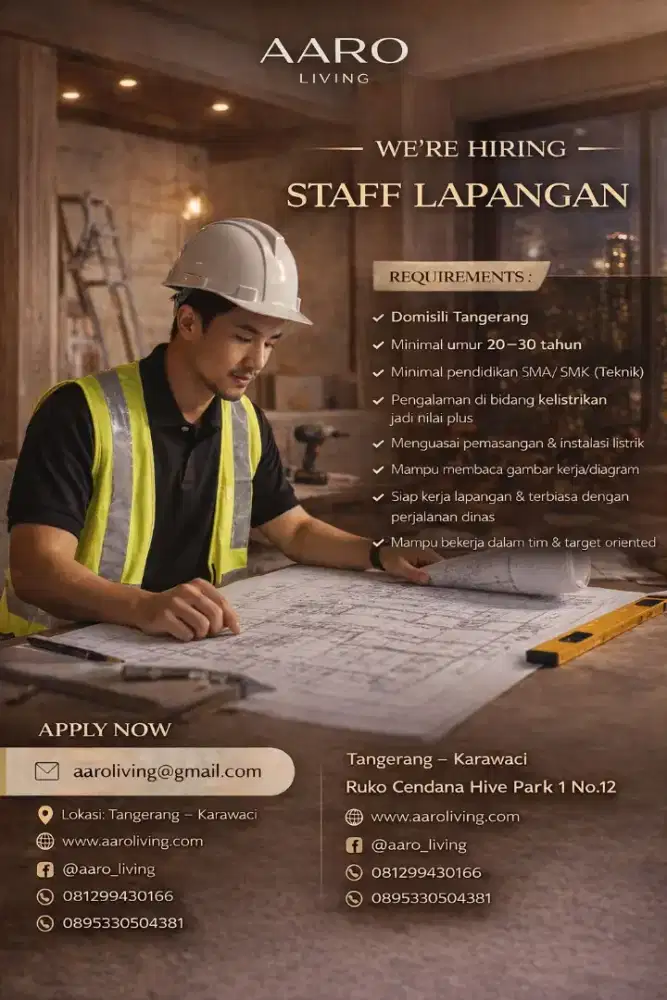 LOWONGAN PEKERJAAN SUPERVISOR LAPANGAN & DIGITAL MARKETING