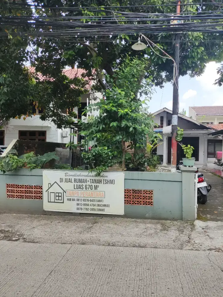 Dijual cepat tanah 670 SHM jl H Rijin kelapa dua Depok