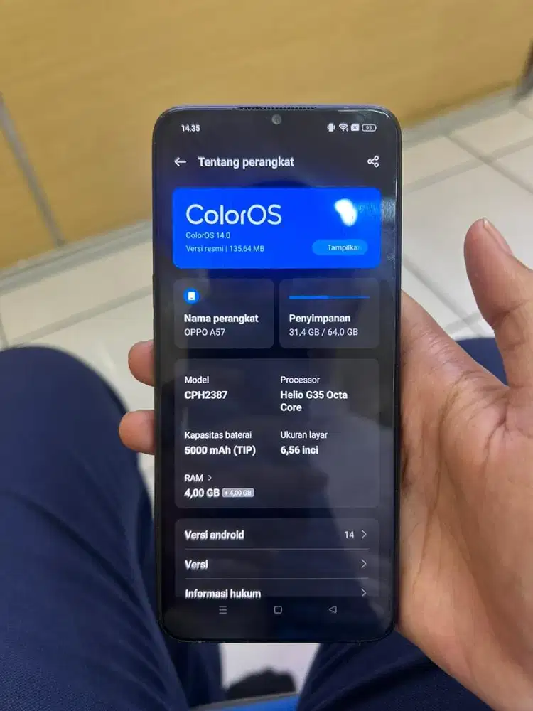 Oppo A57 Ram 4+4 64GB