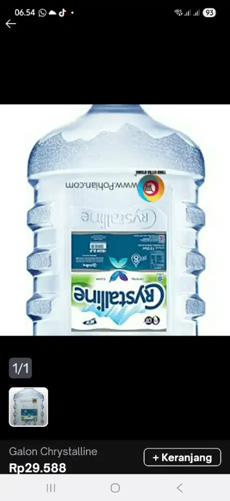 Dijual Galon Crystalin