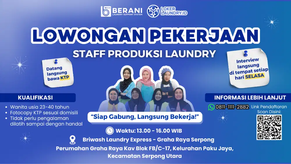 LOWONGAN KERJA STAFF PRODUKSI UNTUK 50 MBAK-MBAK & IBU-IBU
