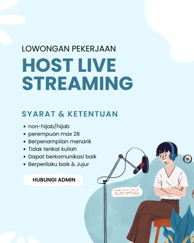 DIBUTUHKAN SEGERA EDITOR DAN HOST LIVE
