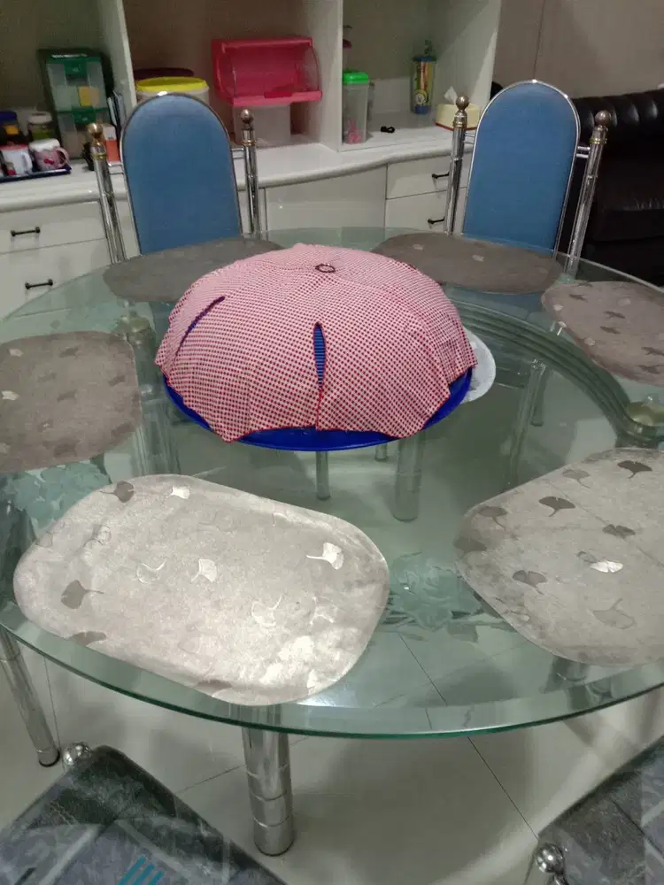 Meja makan stainless 6 sit