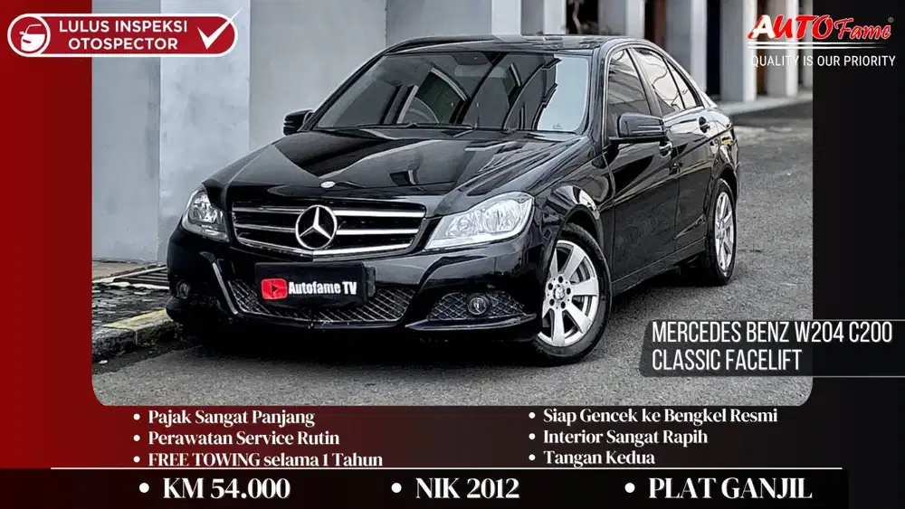Mercedes Benz W204 C200 Classic Facelift NIK 2012 Black On Black