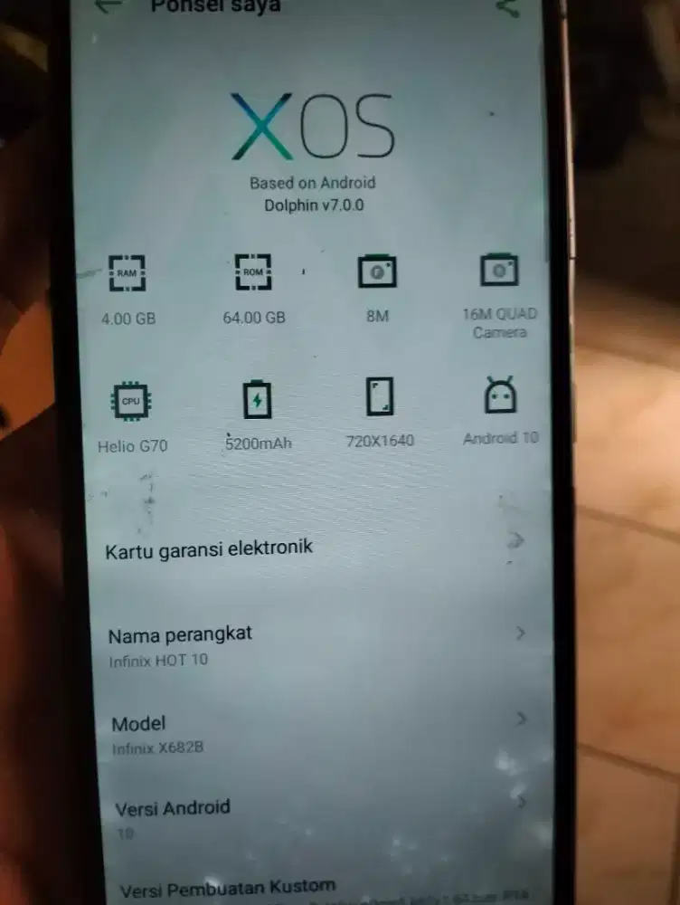 Infinix Hot 10 Ram 4/64 batangan