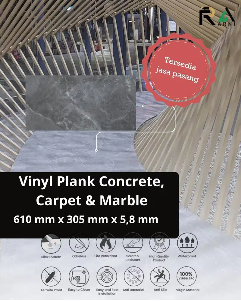 Vinyl Plank Modern Series 5.8mm | Concrete Marble Carpet Look | 1 Box