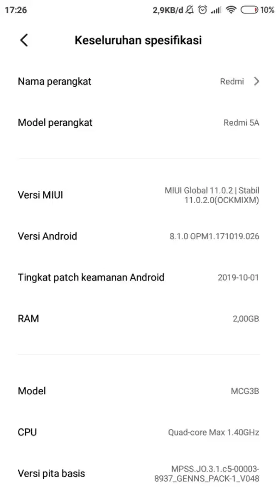 Xiaomi Redmi 5a 2gb/16gb