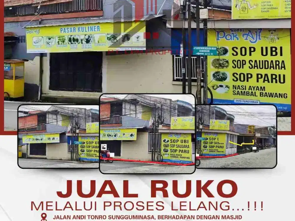 Ruko Strategis Pinggir Jalan Raya Gowa, Harga Lelang Cuma 700 Juta!