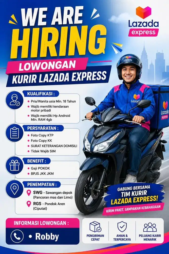 LOWONGAN KURIR MOTOR LAZADA EXPRESS