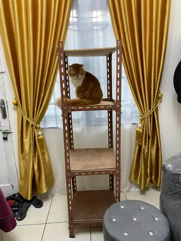 Rak besi tebal kokoh ukuran 1,5meter 4 tingkat kokoh