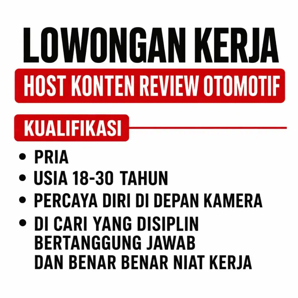 LOWONGAN KERJA HOST KONTEN YOUTUBE