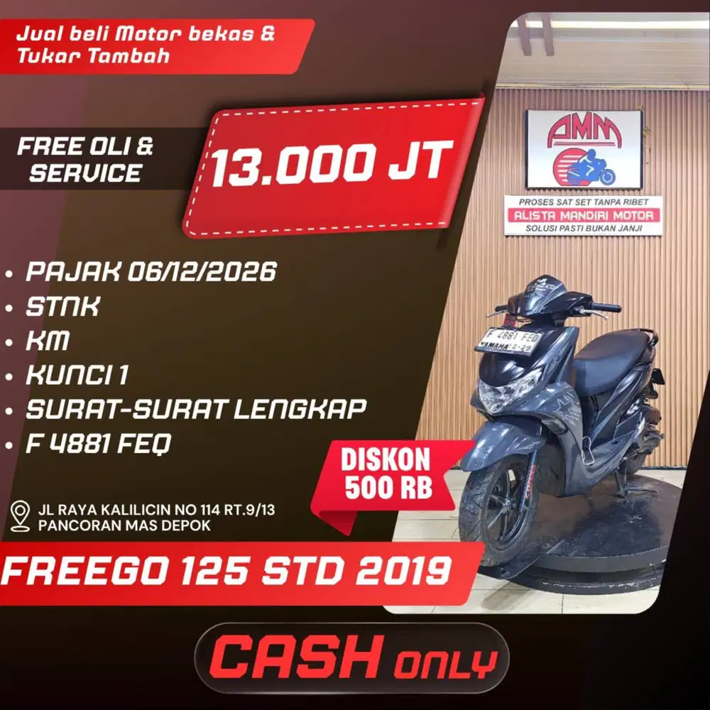 FREEGO 125 S 2019 PAJAK HIDUP CASH / KREDIT CC 0% SPAYLATER ALISTA