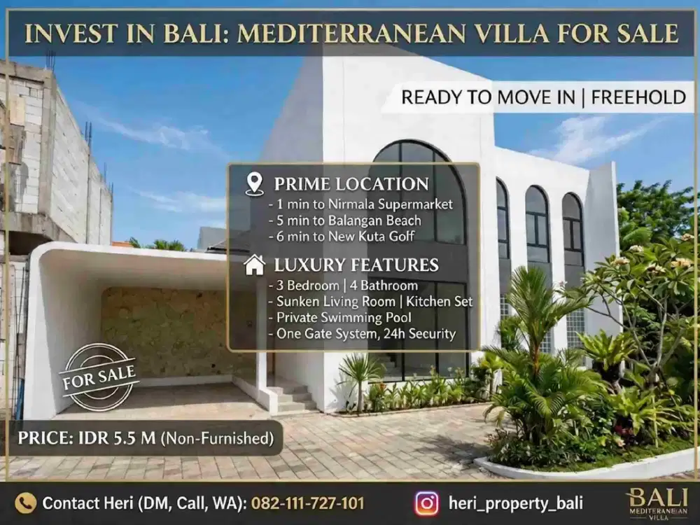Brandnew Villa Ready Unit di Balangan Jimbaran Badung Bali