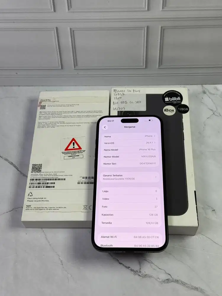 16 plus 128 ibox garansi on