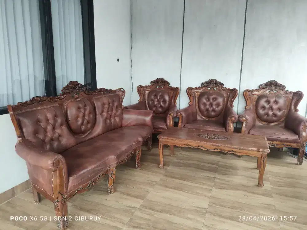 Kursi Jati Ukir Asli Kursi Kulit