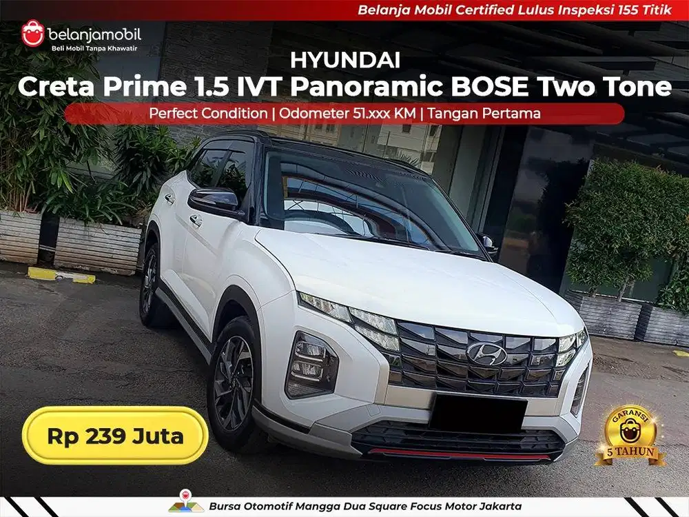 [ GARANSI 5TH ] Hyundai Creta Prime 1.5 Panoramic Two Tone 2022 2023