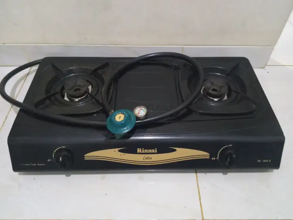 Kompor gas Rinnai 2 tungku + selang regulator