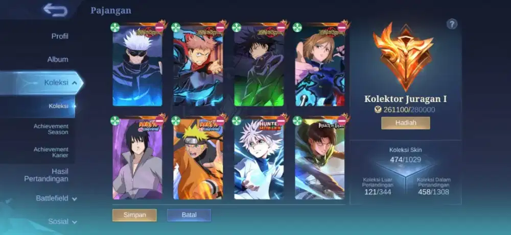 AKUN MOBILE LEGENDS BANG BANG (ML)