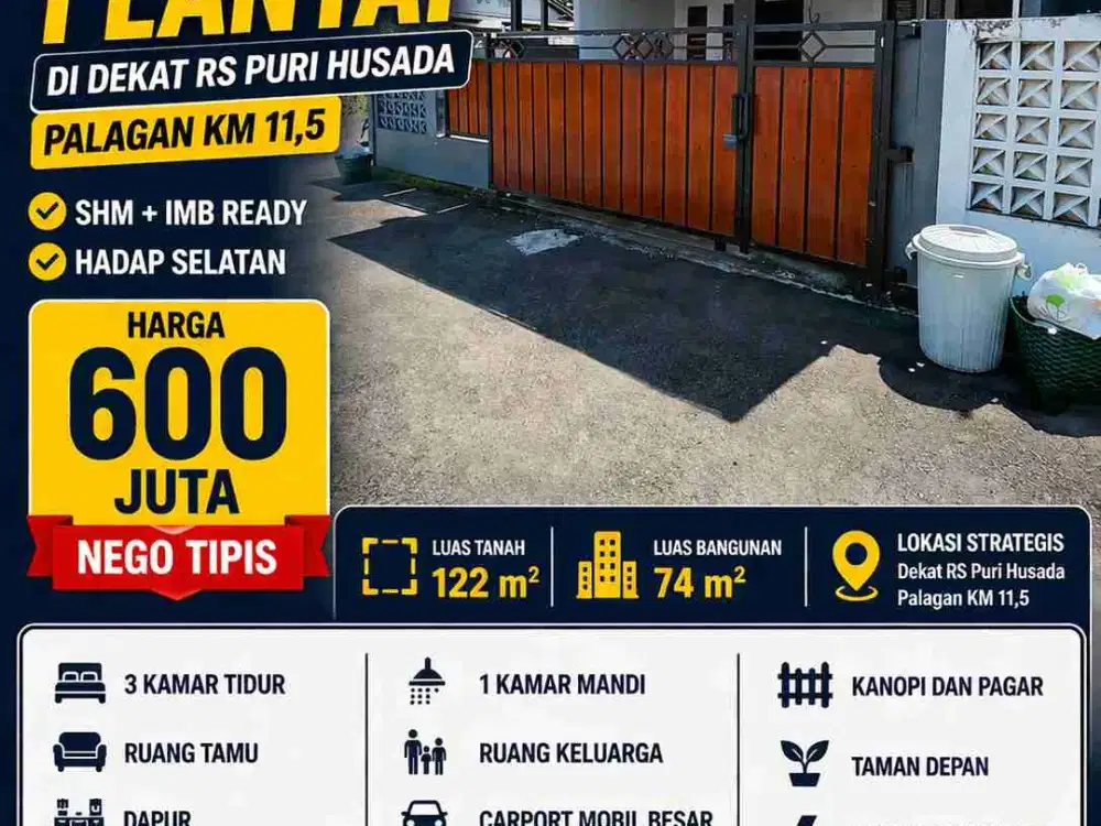 Rumah 1 Lantai Dekat RS Puri Husada Palagan KM 11,5 – SHM Siap Huni