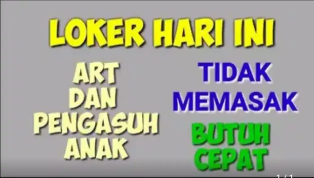 Butuh Cepat !! ART dan pengasuh bayi