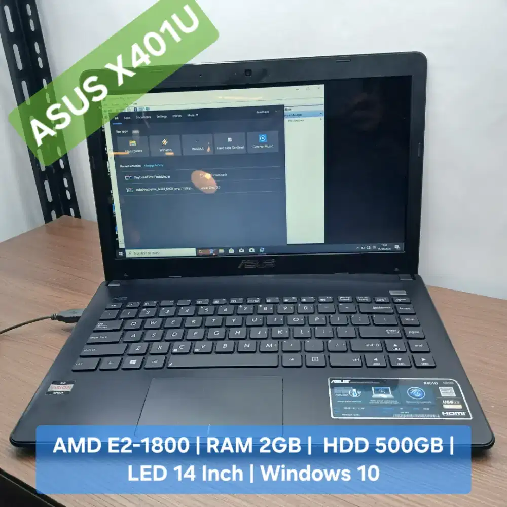 Asus x401u AMD E2 1800 MULUS SIAP PAKE