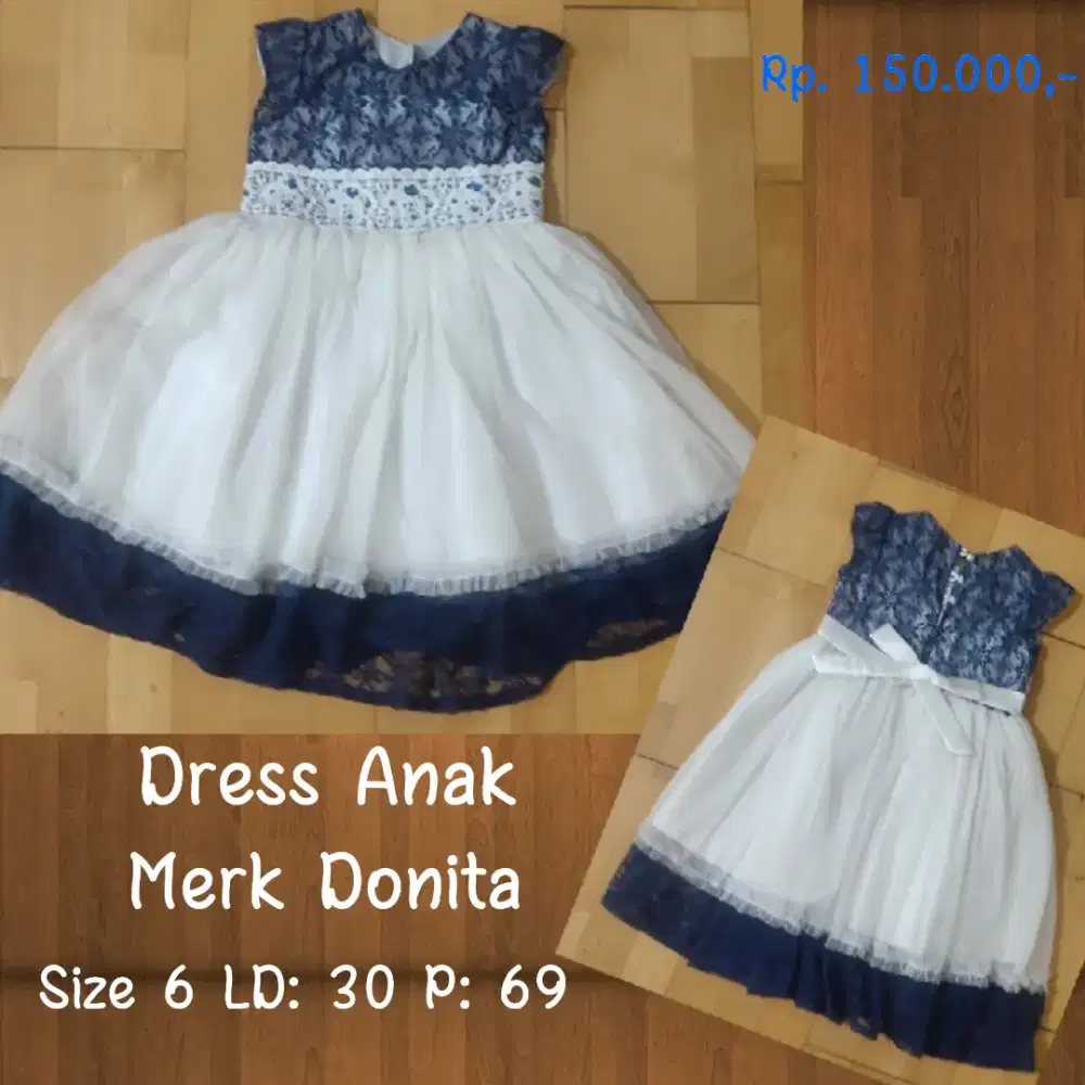 Dress pesta anak perempuan merk donita