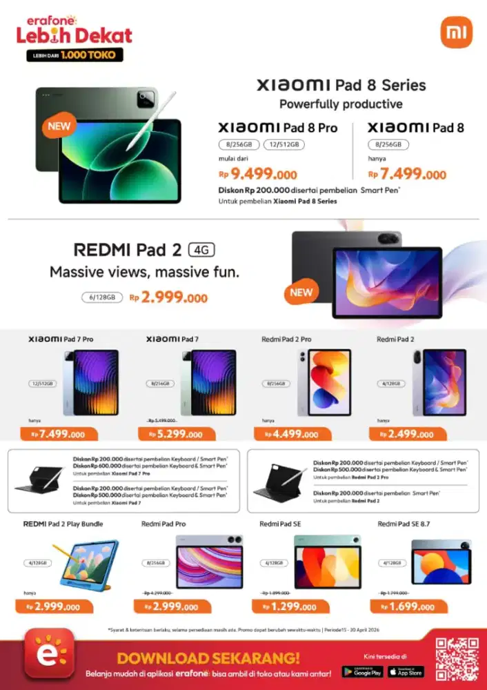 Tablet XIAOMI all tipe