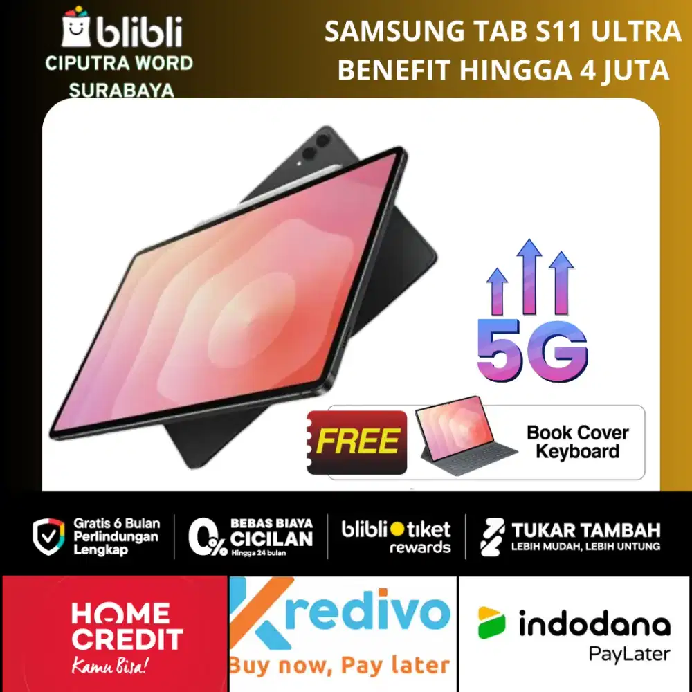 Samsung tab S11 Ultra 5G Free Cover Keyboard + Adaptor