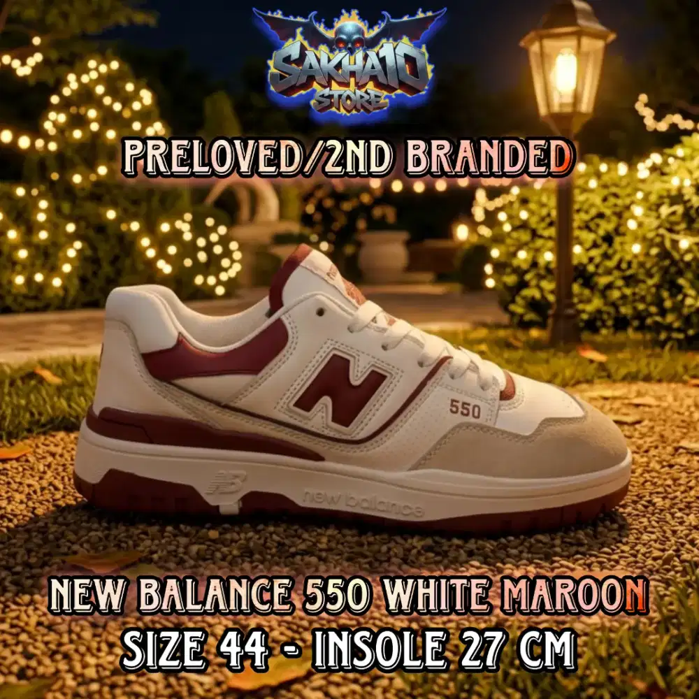 SEPATU SNEAKERS PRIA/WANITA CASUAL/SANTAI eNBe 550 WHITE MAROON