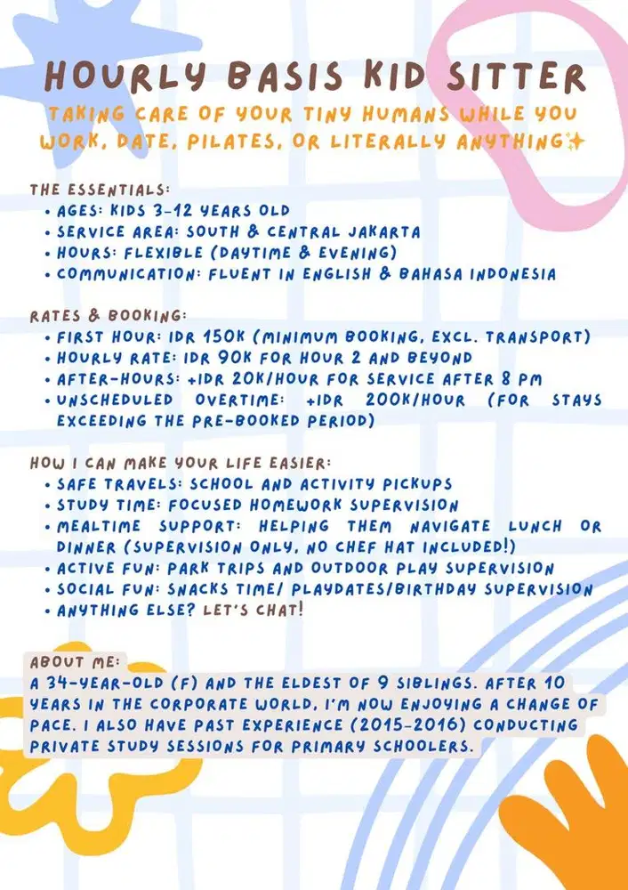 HOURLY BASIS KID SITTER