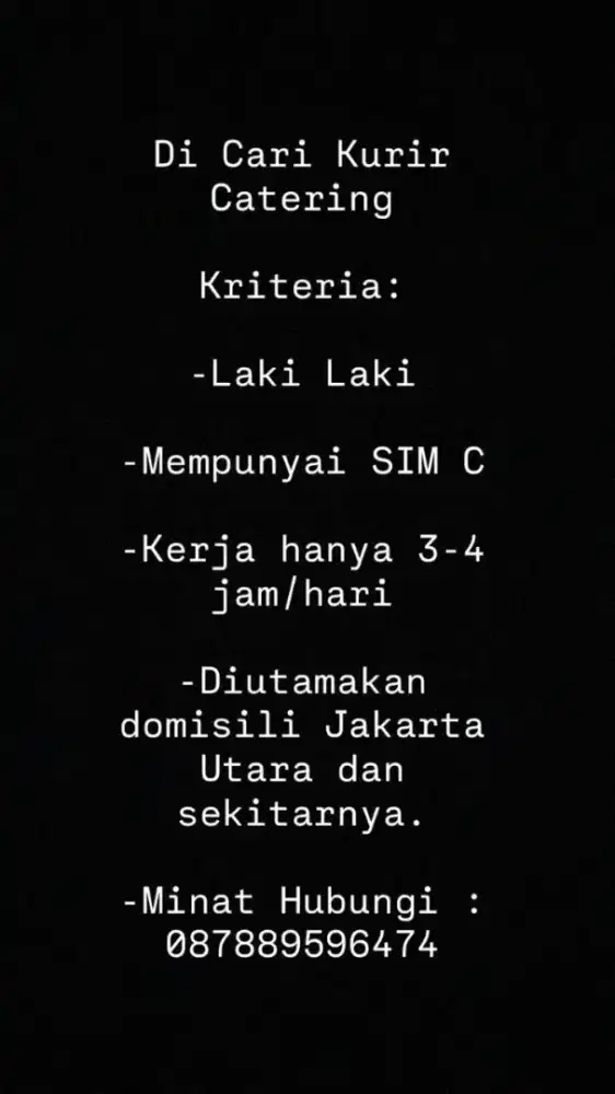 lowongan kerja kurir