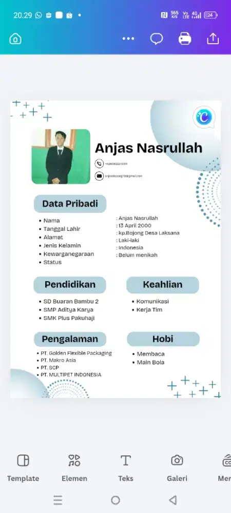 Mencari pekerjaan sesuai dengan skil dan kemampuan saya