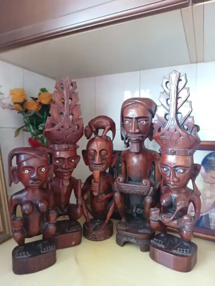 [TAKE ALL] 5 Patung Kayu Primitif Tradisional