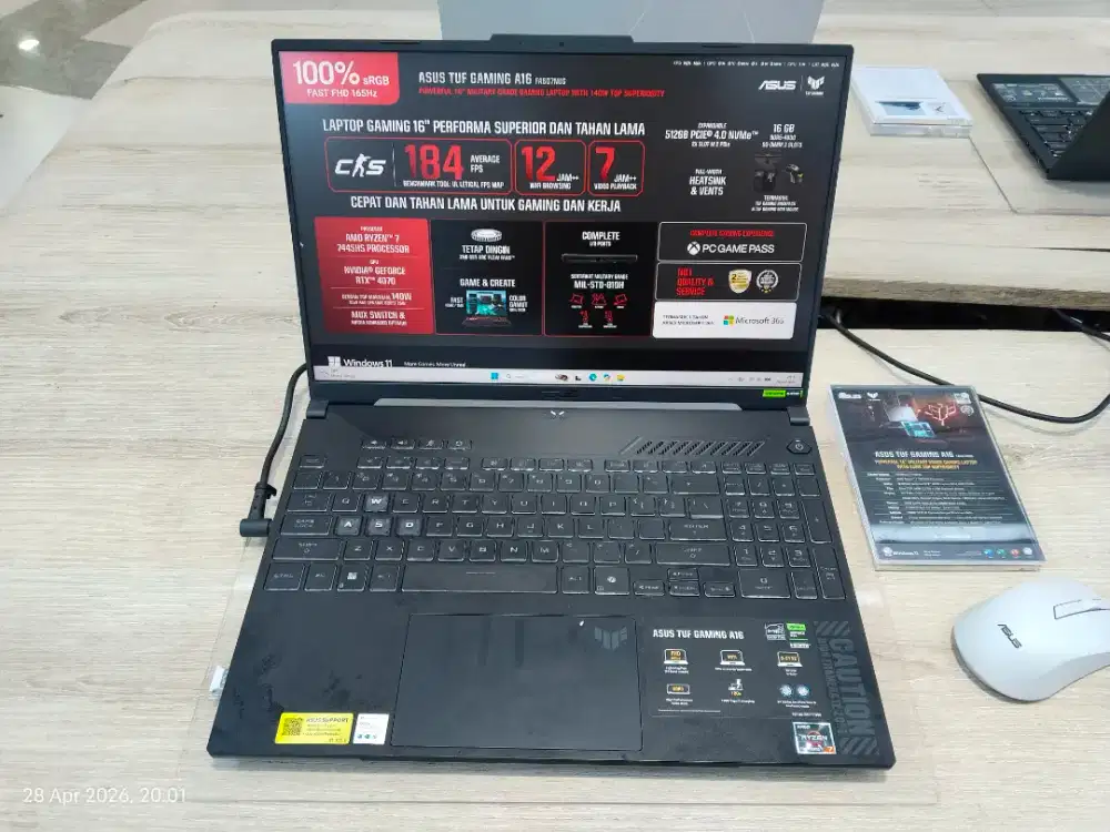 Laptop Asus TUF Gaming A16, Cicilan 0% tanpa DP, Cukup KTP saja