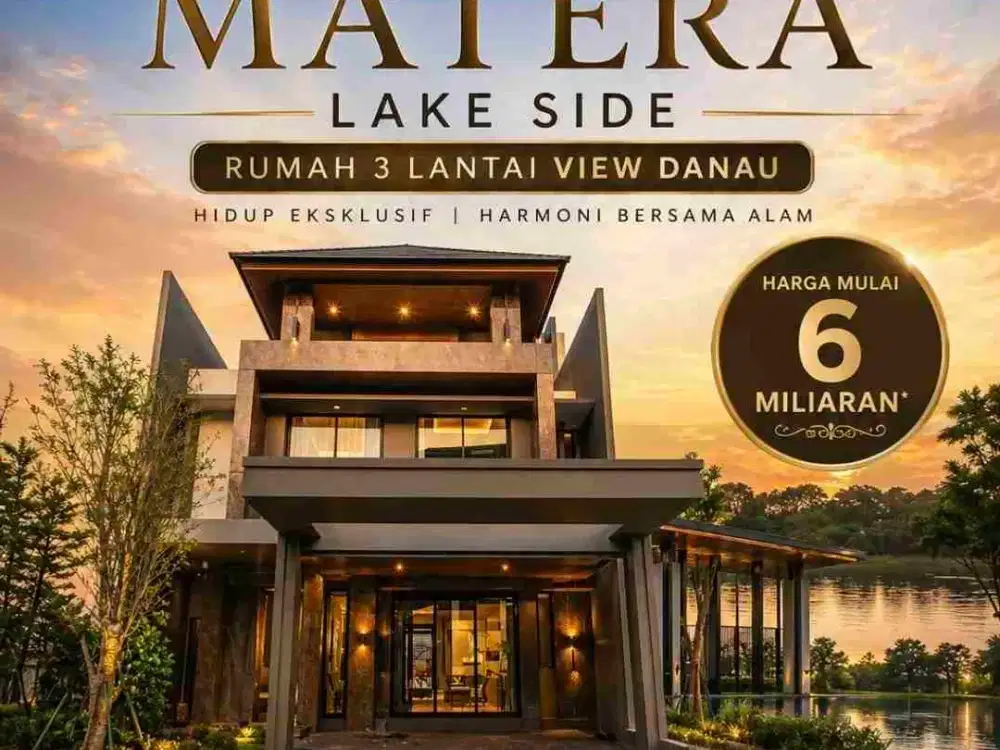 Rumah 2 lantai tepi danau di gading serpong