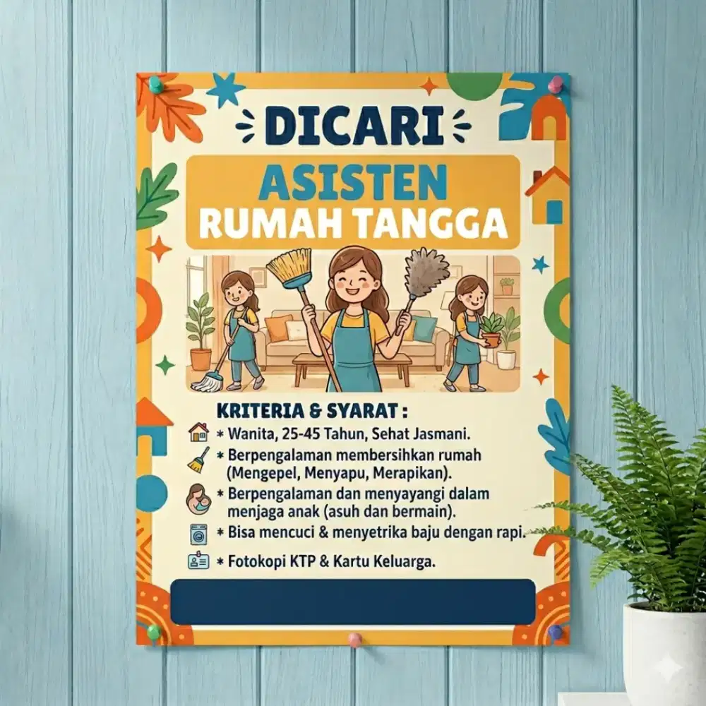 Dibutuhkan Asisten Rumah Tangga