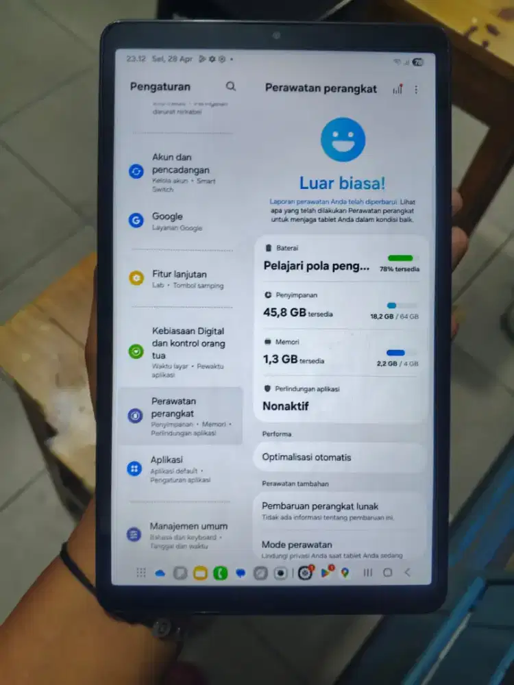 TAB SAMSUNG A11 RAM 4/64  SEKEN MULUS KOMPLIT ORIGINAL