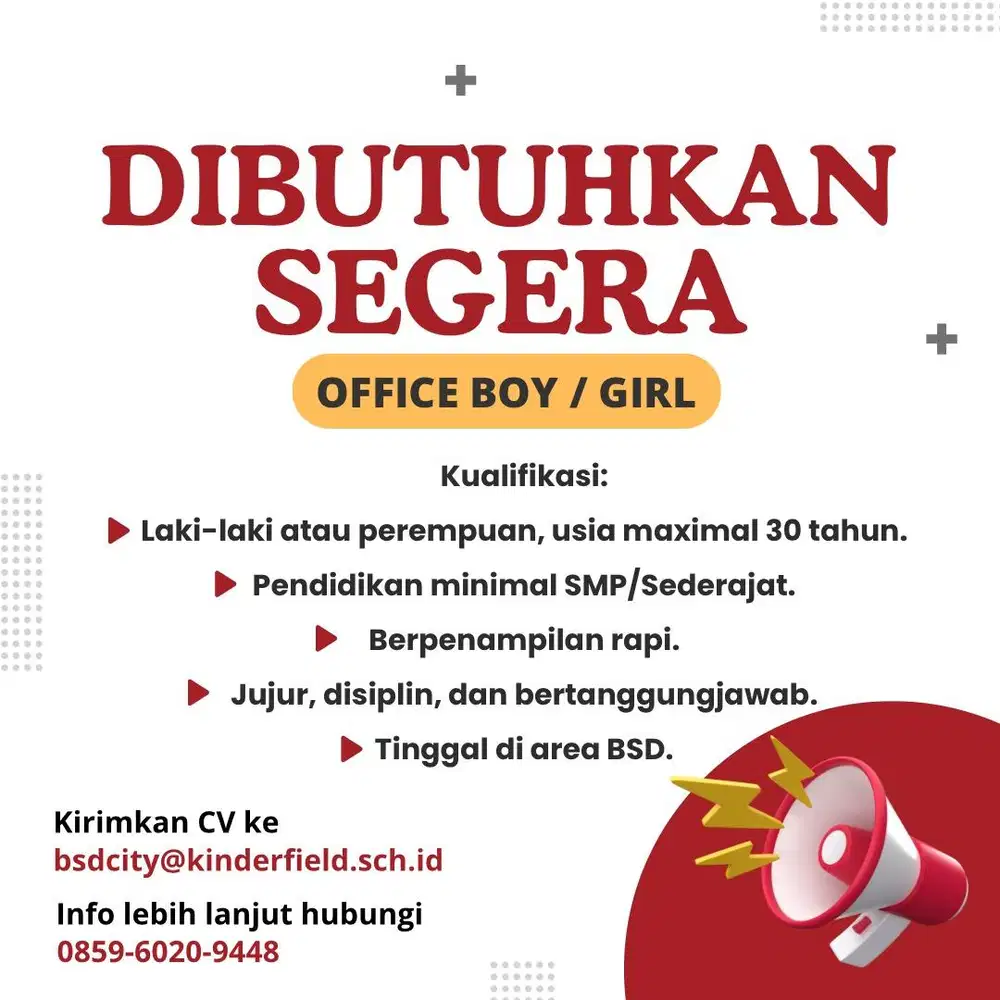 Dibutuhkan Office Boy / Office Girl