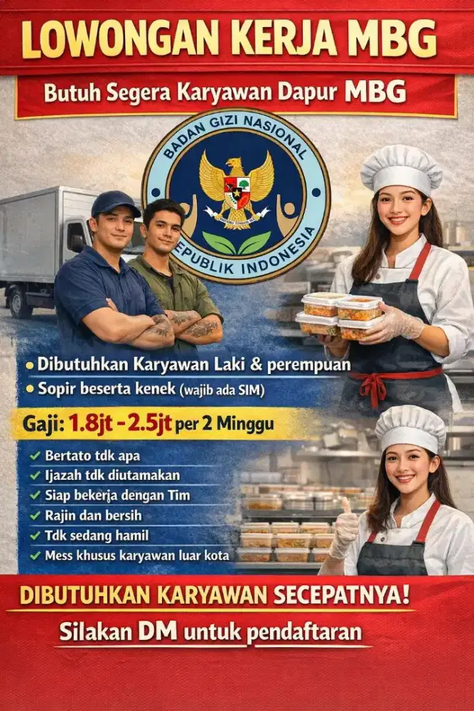 DIBUTUHKAN KARYAWAN MBG