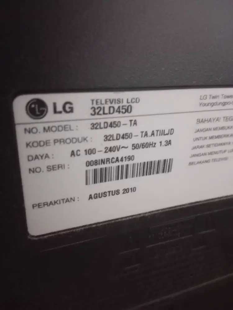 Jual TV LCD LG 32LD450