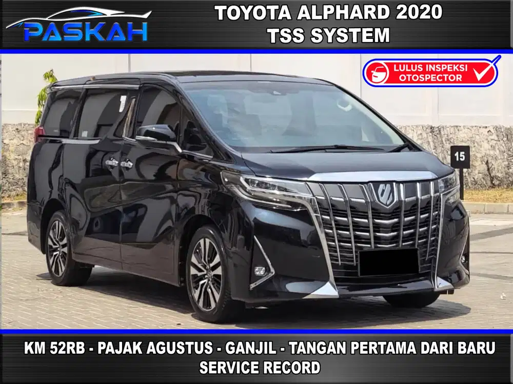 Bunga=4,5% Genap PAJAK=AGUSTUS Km=52k Toyota ALPHARD 2020 YOPI PASKAH