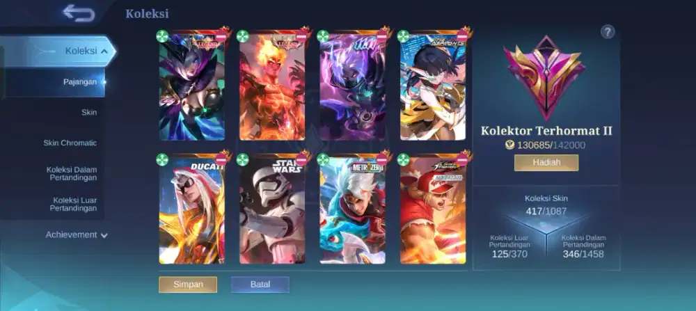 Jual akun Mobile legend