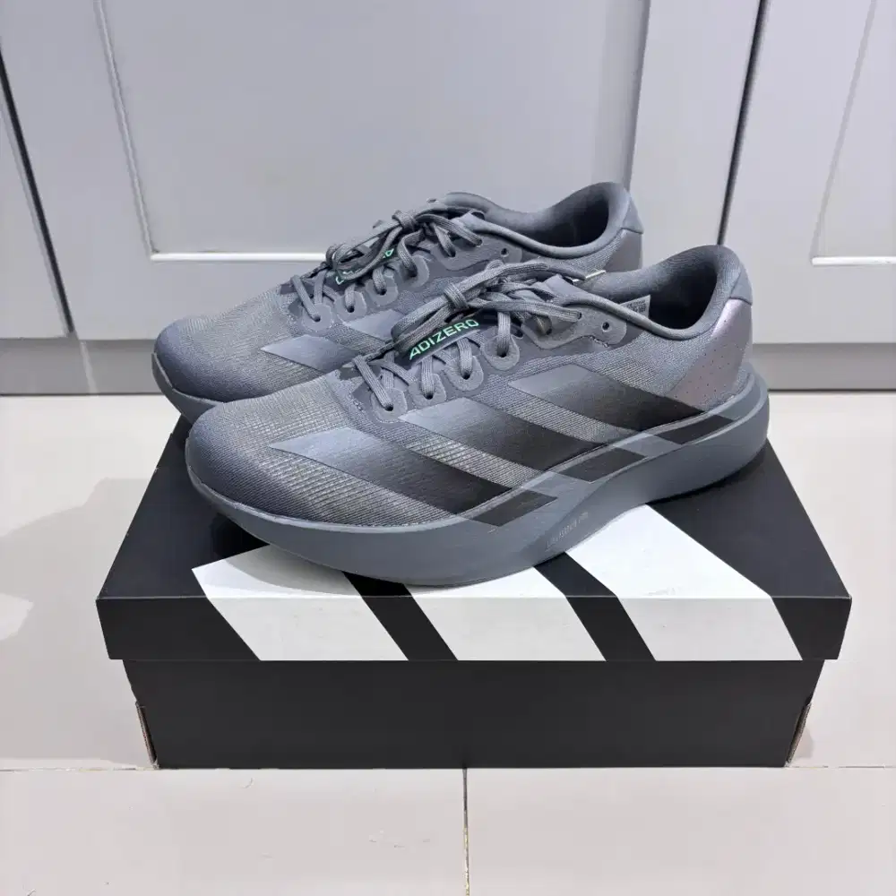 (NEW) ADIDAS ADIZERO EVO SL GREY BLACK LIMEBURST