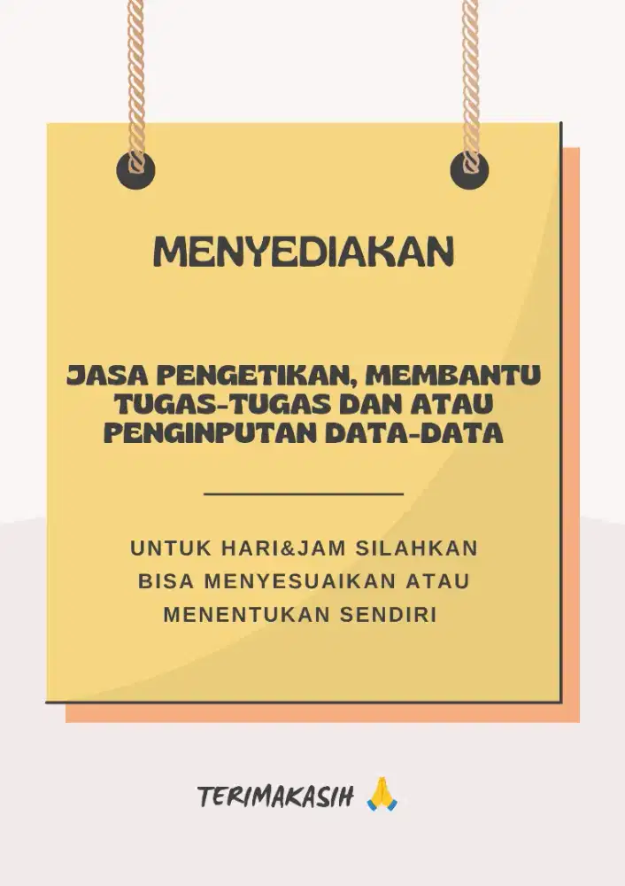Menyediakan jasa pengetikan,tugas, input data