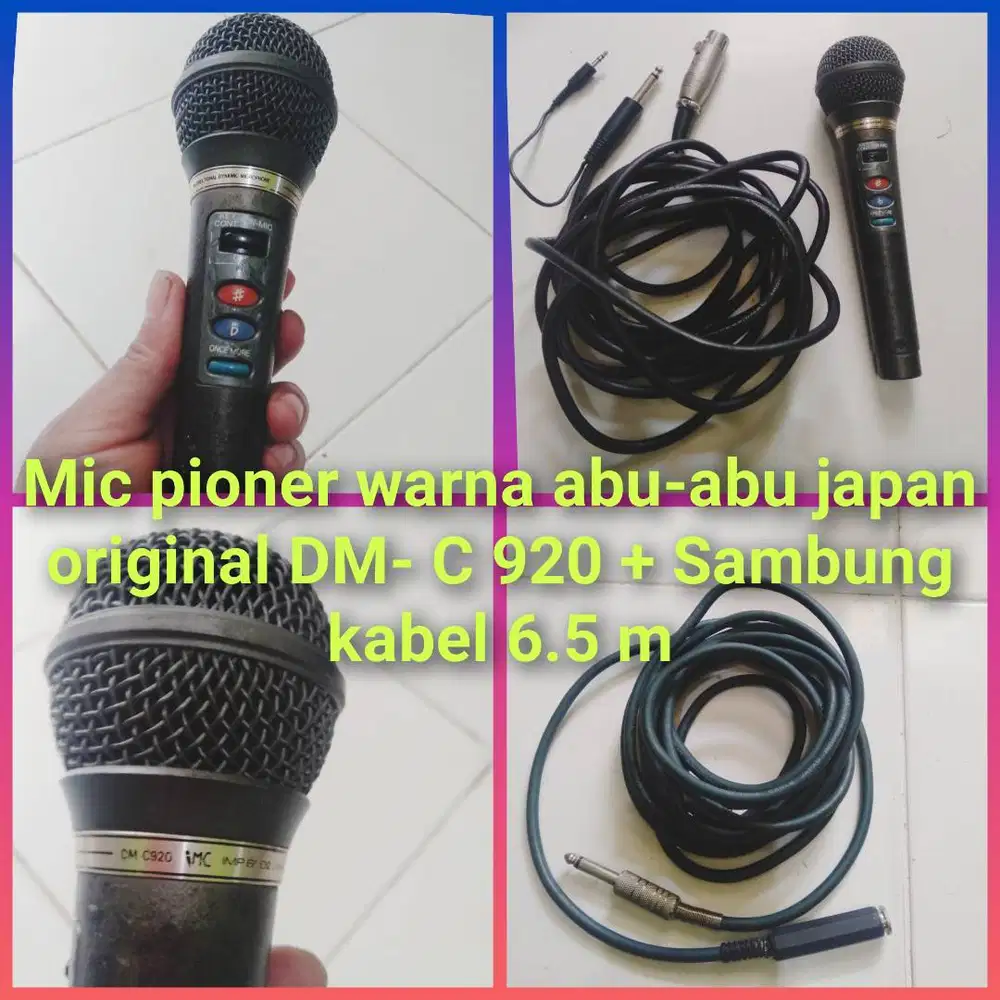 Microphones Pioner DM - C920 ( Japan ) + Kabel Sambung 6.5 m