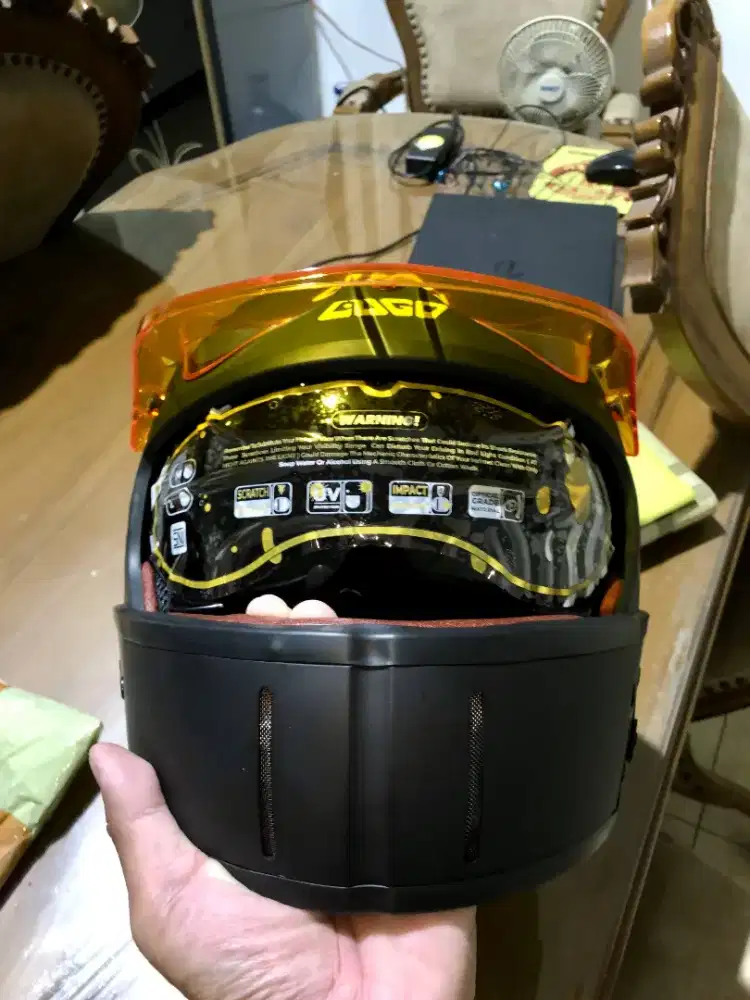 Helm Retro LUGO DECO Double Visor ukuran XL fit hitam doff edisi 1957