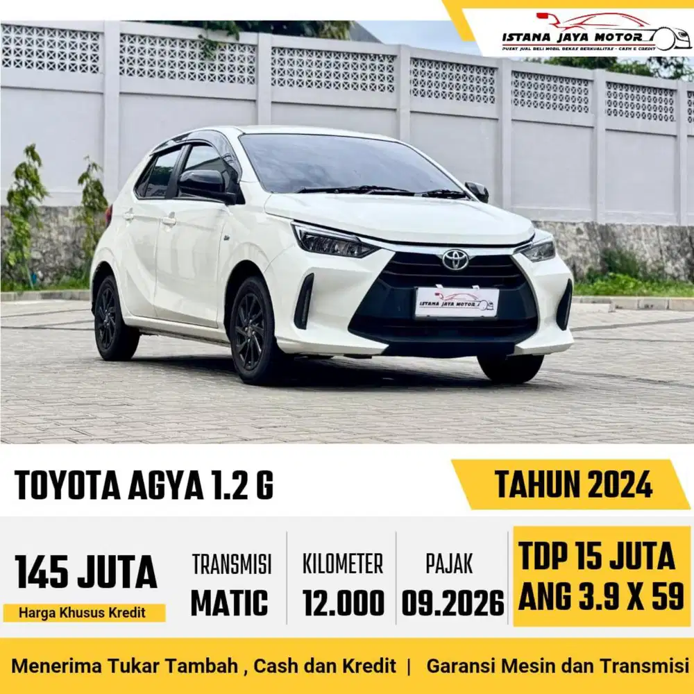 Toyota Agya 1.2 G AT 2024 km12rb