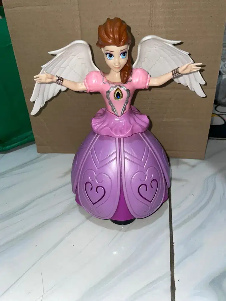 Mainan Anak-Anak Boneka Princess Bersayap Dress Ungu Lucu